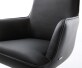 Chaise-pivotante Heira-Flex avec accoudoirs cuir de vache noir pied de chaise 4 branches aspect titane pivotement sur 360° ressorts ensachés 3
